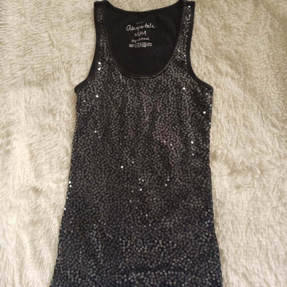Sequin front fitted tank M